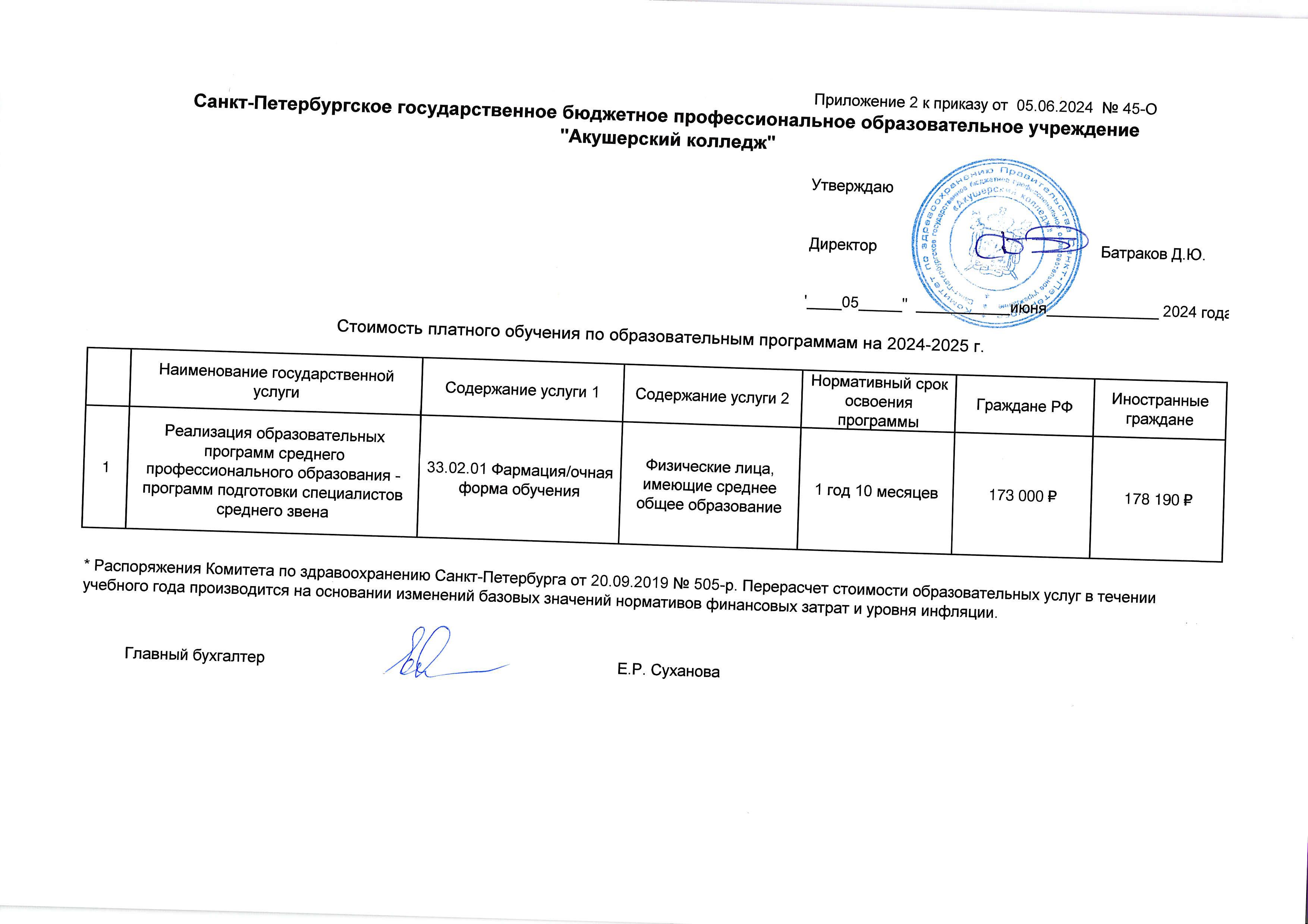 Стоимость обучения